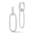 Rachel Zoe Oval Shape CZ Drop Earrings in Rhodium Over Sterling Silver