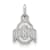 Rhodium Over Sterling Silver LogoArt Ohio State University Extra Small Pendant