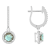 6mm Round Labradorite 1/3 ctw Diamond Rhodium Over Sterling Silver Halo
Dangle Earrings
