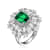 Green Cubic Zirconia, Rhodium Plated over Sterling Silver Ring