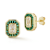 Rachel Zoe White and Green CZ Stud Earrings in 14K Gold Over Sterling Silver