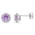 Amethyst and Diamond 10K White Gold Earrings 0.87ctw