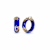 14K Yellow Gold Over Sterling Silver Mini Gold Leaf Acrylic Hoops in
Royal Blue