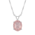 10x8mm Oval Rose Quartz Rhodium Over Sterling Silver Pendant With Chain