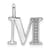 14K White Gold Diamond Letter M Initial Pendant