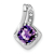 Rhodium Over 10k White Gold 1.3 ctw Amethyst and Accent Diamond Pendant