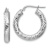 Rhodium Over 14k White Gold Diamond-Cut 15/16" Round Hoop Earrings