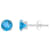 5mm Round Blue Topaz Rhodium Over 10k White Gold Stud Earrings