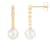 White Cultured Freshwater Pearl 14k Yellow Gold Earrings 7-7.5mm
