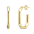 Hexagonal Open Hoop Earrings In 14K Gold Over Brass