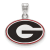 Sterling Silver Rhodium-plated LogoArt University of Georgia Small
Enamel Pendant