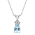 7x5mm Pear Shape Aquamarine with Diamond Accents 14k White Gold Pendant
With Chain