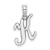 Rhodium Over 14k White Gold Polished Script Letter K Initial Pendant