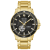 Bulova Men's Marine Star Black Dial, Yellow Stainless Steel Watch