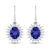 2.82ctw 14K White Gold Tanzanite and White Diamond Halo Earrings