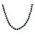 Mini Black Freshwater Pearl Strand Necklace In Sterling Silver 16 Inch