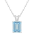 10x8mm Emerald Cut Sky Blue Topaz With Diamond Accents Rhodium Over
Sterling Silver Pendant w/ Chain