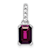 Rhodium Over 10k White Gold 1 ctw Rhodolite Garnet and Accent Diamond Pendant