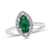 Emerald and Diamond Ring in 14k White Gold 1.37ctw