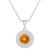 7mm Round Citrine And White Topaz Accent Rhodium Over Sterling Silver
Double Halo Pendant w/Chain