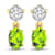 1.26ctw 14K Yellow Gold Oval Green Peridot and White Diamond Halo Earrings