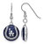 Rhodium Over Sterling Silver MLB LogoArt LA Dodgers Enamel Dangle Earrings