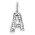 14K White Gold Diamond Letter A Initial Pendant