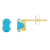 6x4mm Oval Turquoise 10k Yellow Gold Stud Earrings