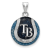 Rhodium Over Sterling Silver MLB LogoArt Tampa Bay Rays Enameled Pendant