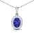 1.09ctw 14K White Gold Tanzanite and White Diamond Pendant with 18 inch
Cable Chain