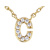 CZ Initial C Station Necklace In 18K Gold Over Sterling Silver 0.09ctw