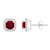 5mm Cushion Created Ruby And Created White Sapphire 10k White Gold Halo
Stud Earrings