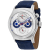 Seapro Men's Chronoscope White Dial and Bezel, Blue Leather Strap Watch