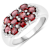 Oval Red Rhodolite Rhodium Over Sterling Silver Cluster Ring 2.1ctw