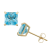 10K GOLD PRINCESS CUT SWISS BLUE TOPAZ EARRINGS, 2.6ctw