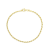 14K Yellow Gold Over Sterling Silver 2.35mm Rope Chain Bracelet