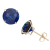 10K GOLD ROUND CREATED SAPPHIRE EARRINGS, 4.8ctw