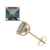 10K GOLD PRINCESS CUT MYSTIC BLUE TOPAZ EARRINGS, 2.6ctw