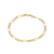 14K Yellow Gold Over Sterling Silver 4mm Figaro Chain Bracelet
