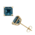 10K GOLD PRINCESS CUT LONDON BLUE TOPAZ EARRINGS, 2.6ctw