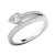 0.40ctw Round and Baguette White Diamond Pear Shape Bypass Ring in 14KT
White Gold