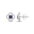 Diamond 0.20Ctw and Amethyst Sterling Silver Earring