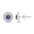 Diamond 0.12Ctw and amethyst Sterling Silver Earring