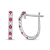 Diamond 0.10Ctw and Ruby Sterling Silver Earring