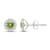 Diamond 0.25Ctw and Peridot Sterling Silver Earring