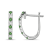 Diamond 0.10Ctw and Emerald Sterling Silver Earring