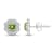 Diamond 0.12Ctw and Peridot Sterling Silver Earring