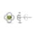 Diamond 0.25Ctw and Peridot Sterling Silver Earring