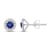 Diamond 0.25Ctw and Blue sapphire Sterling Silver Earring