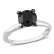 2 ct Black Diamond Solitaire Engagement Ring in 10K White Gold